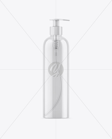 Clear Shower Gel Bottle with Pump Mockup