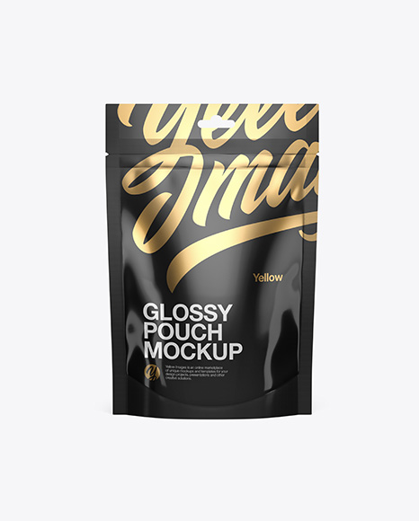 Glossy Stand Up Pouch Mockup - Front View - 31+Pouch+Mockups+Ideas+Mockup+Pouch+Packaging+Mockup