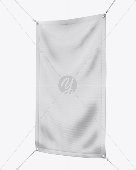 Glossy Vinyl Banner Mockup - Half Side View