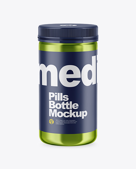 Metallic Pills Bottle Mockup - High-Angle Shot - Metallic+Plastic+Deodorant+Mockup+High+Angle+Shot+In+Free