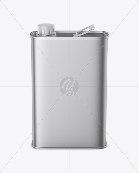 Metallic Tin Can Mockup - Front View (High-Angle Shot)