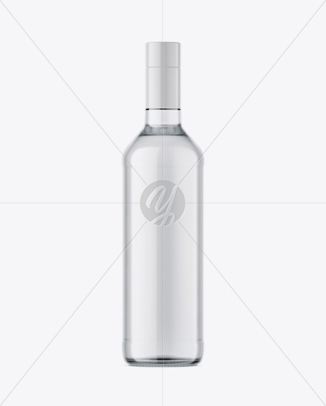 500ml Clear Glass Vodka Bottle Mockup