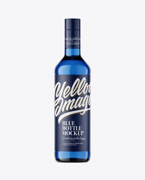 500ml Blue Glass Bottle Mockup - 500ml bottle mockup