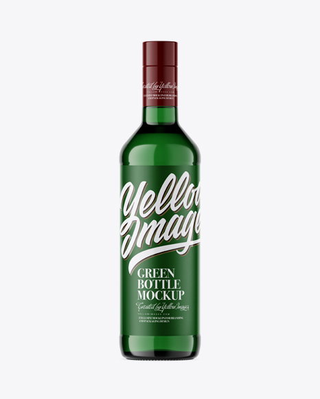 500ml Green Glass Bottle Mockup - 500ml bottle mockup