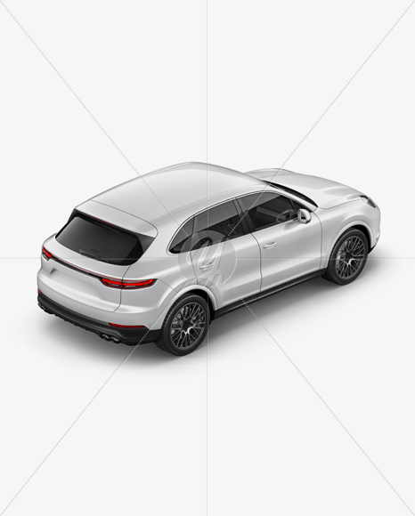 Luxury Crossover 5-doors Mockup - Back Half Side View (High-Angle Shot)