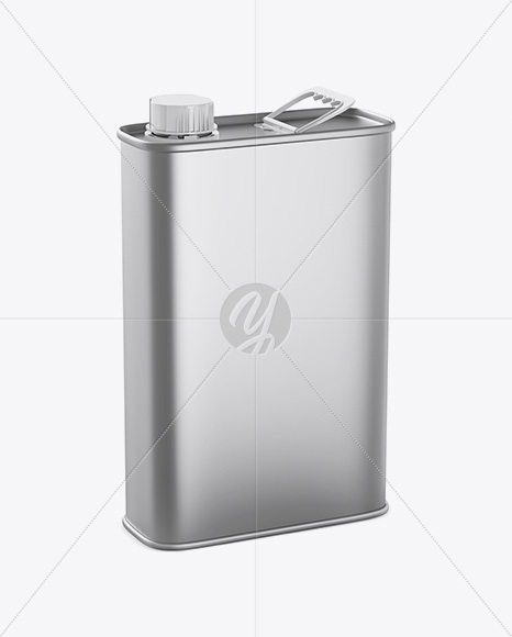 Metallic Tin Can Mockup - Half Side View