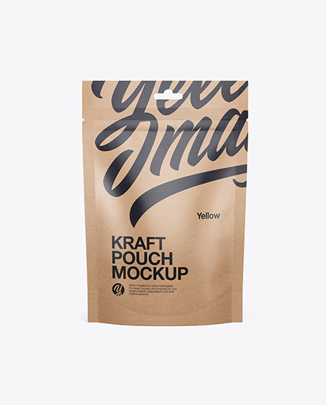 Kraft Stand Up Pouch Mockup - Front View - 31+Pouch+Mockups+Ideas+Mockup+Pouch+Packaging+Mockup