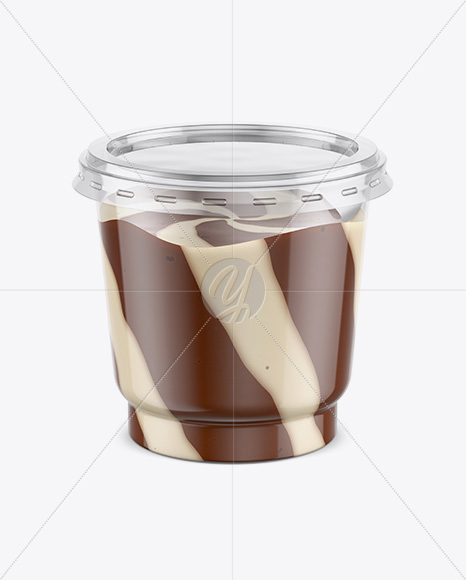 Clear Plastic Cup with Mixed Spread Mockup (High-Angle Shot)