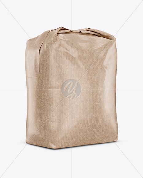 1 kg Kraft Paper Bag Mockup - Halfside View