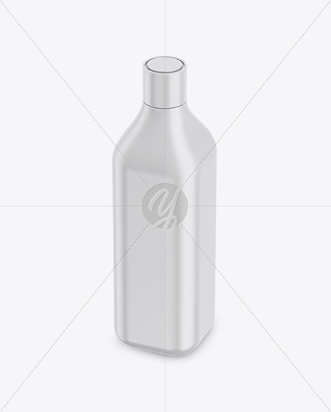 Matte Square Bottle Mockup - Half Side View