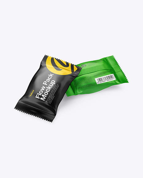 Matte Flow Pack Mockup - Halfside View (High-Angle Shot) - Matte+Snack+Pack+Mockup+-+Half+Side+View+(High-Angle+Shot)+-+Glossy+Snack+Pack+Mockup+-+Half+...