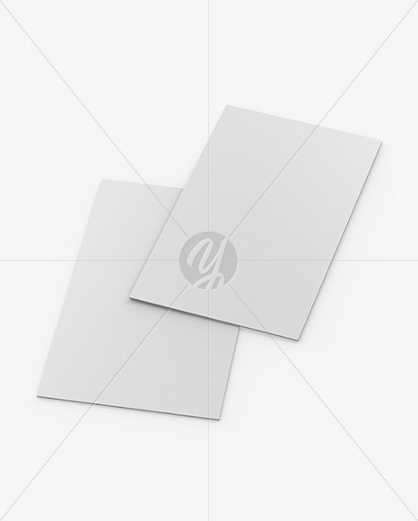 Two Business Cards Mockup - Half Side View