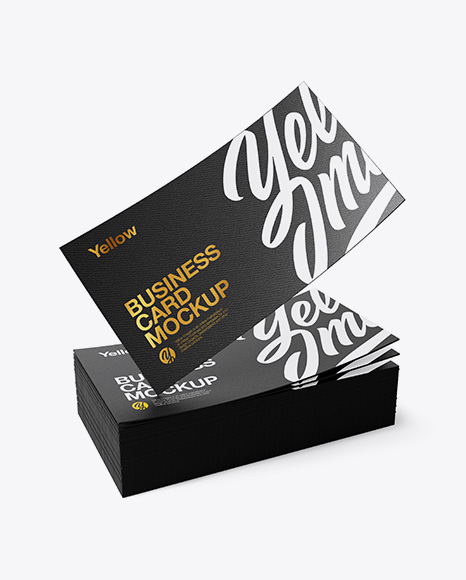 Stack of Business Cards Mockup - Half Side View (High-Angle Shot) - Stack of brochures mockup