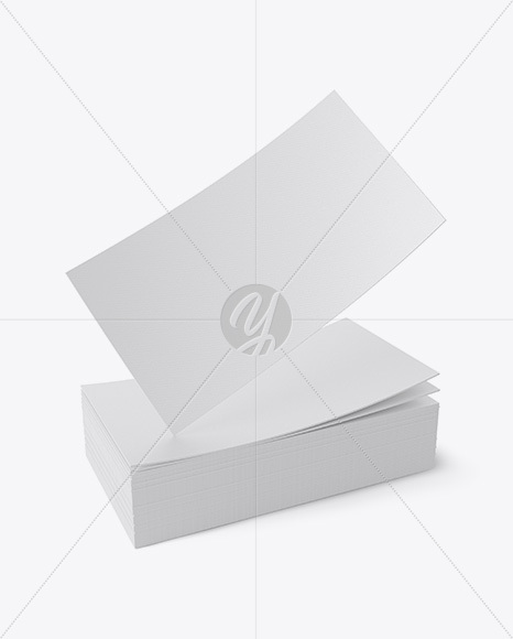 Stack of Business Cards Mockup - Half Side View (High-Angle Shot)