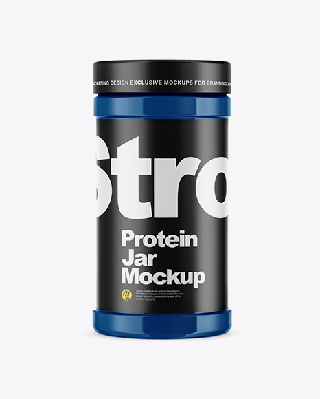 Glossy Protein Jar Mockup