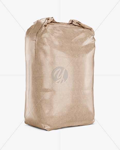 2 kg Kraft Paper Bag Mockup - Halfside View