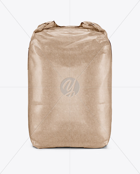 2 kg Kraft Paper Bag Mockup - Front View