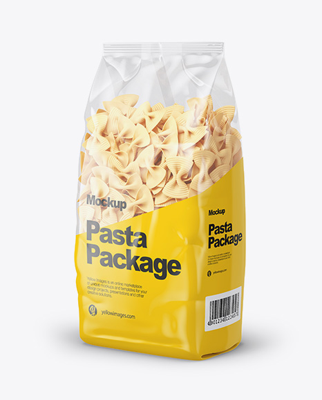 Fiocchi Rigati Pasta Mockup - Half Side View