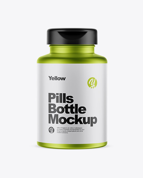 Matte Metallic Pills Bottle Mockup - Capsule mockup