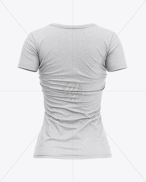 Women’s Heather Slim-Fit V-Neck T-Shirt Mockup - Back View