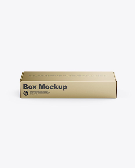 Metallic Box Mockup - Front View (High-Angle Shot)