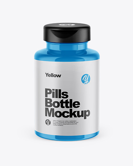 Glossy Pills Bottle Mockup - Capsule mockup