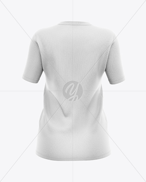 Women`s V-Neck T-Shirt Mockup - Back View