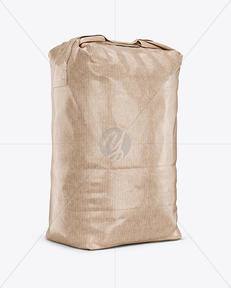 3 kg Kraft Paper Bag Mockup - Halfside View