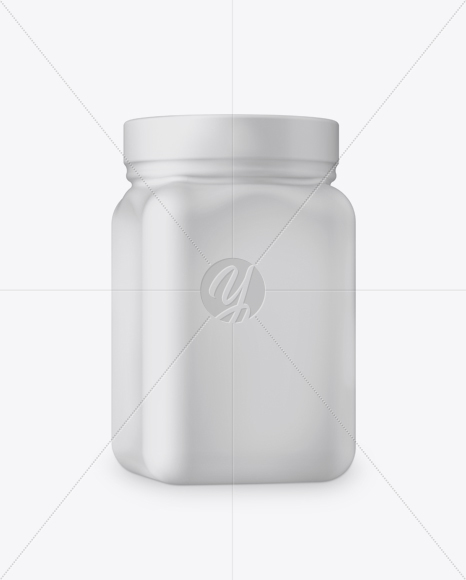 Plastic Jar in Matte Shrink Sleeve Mockup - Half Side View