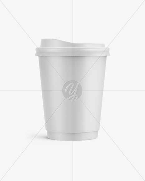 Matte Paper Coffee Cup Mockup - Front View