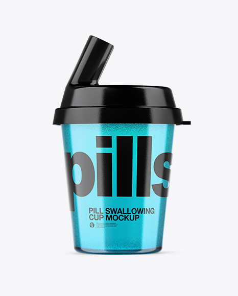 Plastic Pill Swallowing Cup Mockup - Free Download Images High Quality