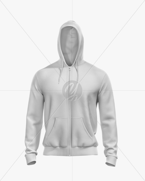 Men’s Full-Zip Hoodie Mockup - Front View