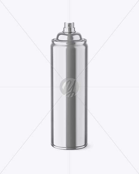 Opened Metallic Spray Bottle Mockup