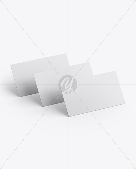 Three Business Cards Mockup - Half Side View