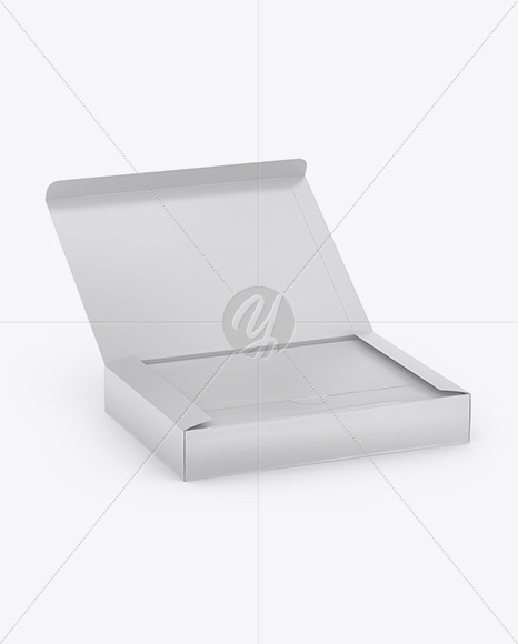 Opened Textured Box Mockup - Half Side View (High-Angle Shot)