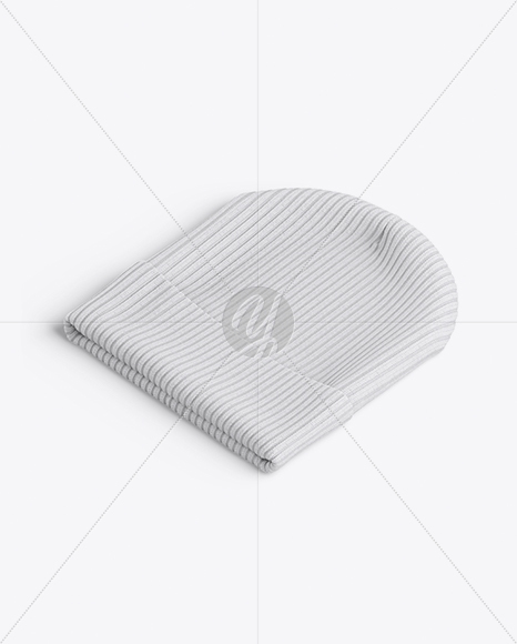 Beanie Hat Mockup - Half Side View (High-Angle Shot)