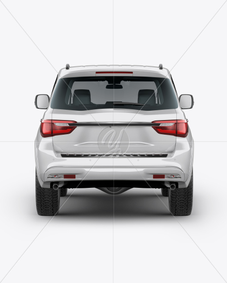 Full-Size Luxury SUV Mockup - Back View