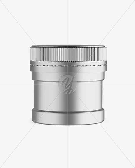 Matte Metallic Jar Mockup - Front View