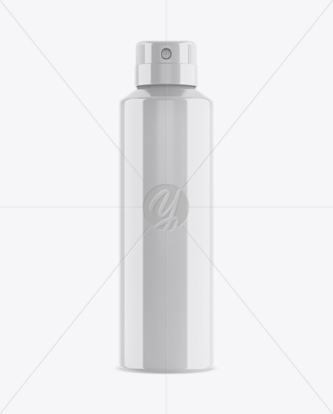 Glossy Spray Bottle Mockup - Front View