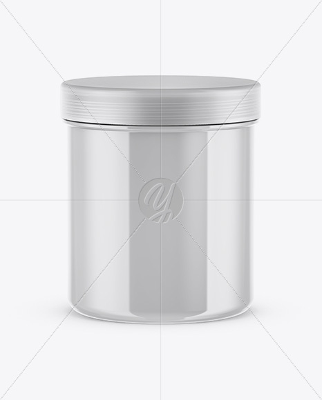 Glossy Jar Mockup - Front View (High-Angle Shot)