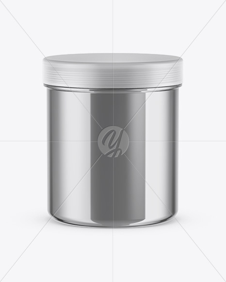 Metallic Jar Mockup - Front View (High-Angle Shot)