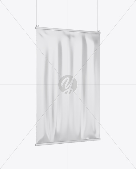 Glossy Banner Mockup - Half Side View