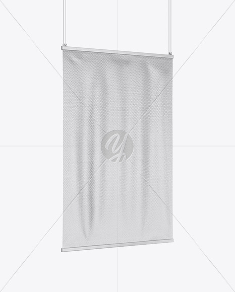 Textured Banner Mockup - Half Side View