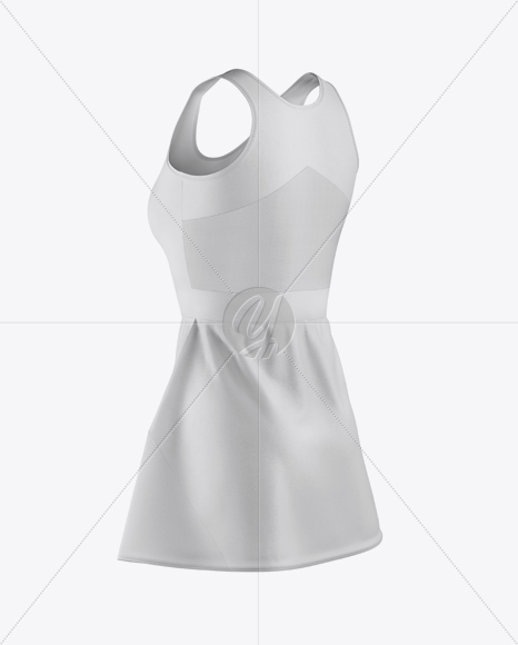 Women’s Tennis Dress Mockup - Back Half Side View