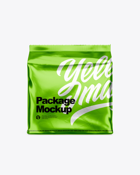 Metallic Package Mockup - Front View