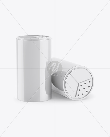 Two Glossy Spice Cans Mockup