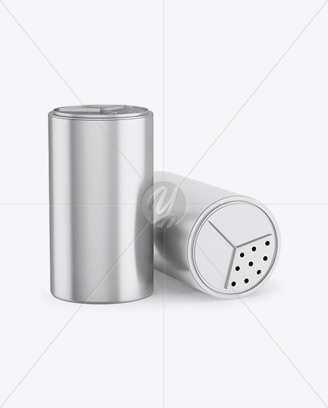 Two Metallic Spice Cans Mockup