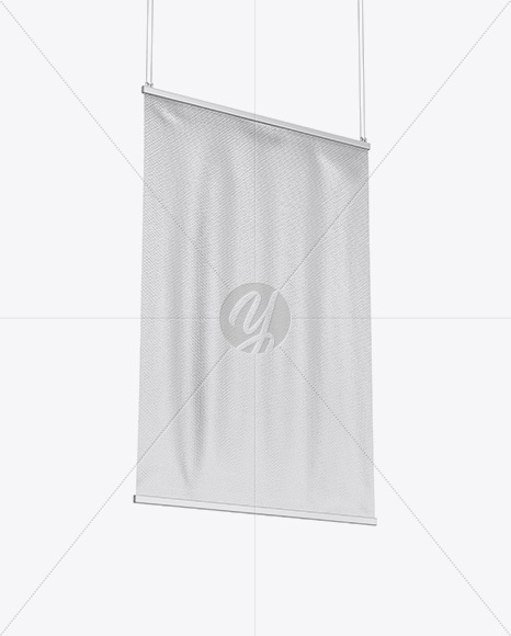 Textured Banner Mockup - Half Side View