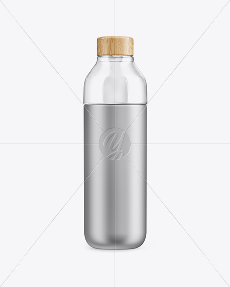 Metallic Bottle With Water Mockup