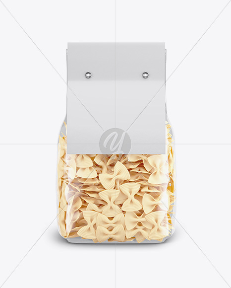 Fiocchi Rigati Pasta with Paper Label Mockup - Front View - Free